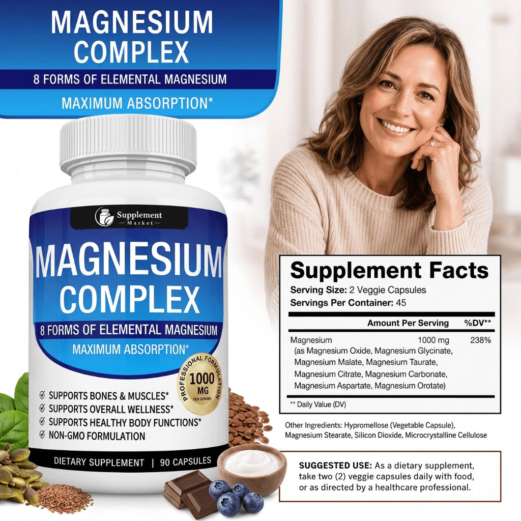 Magnesium Complex 8-in-1 1000mg – Sleep, Muscle Recovery & Energy