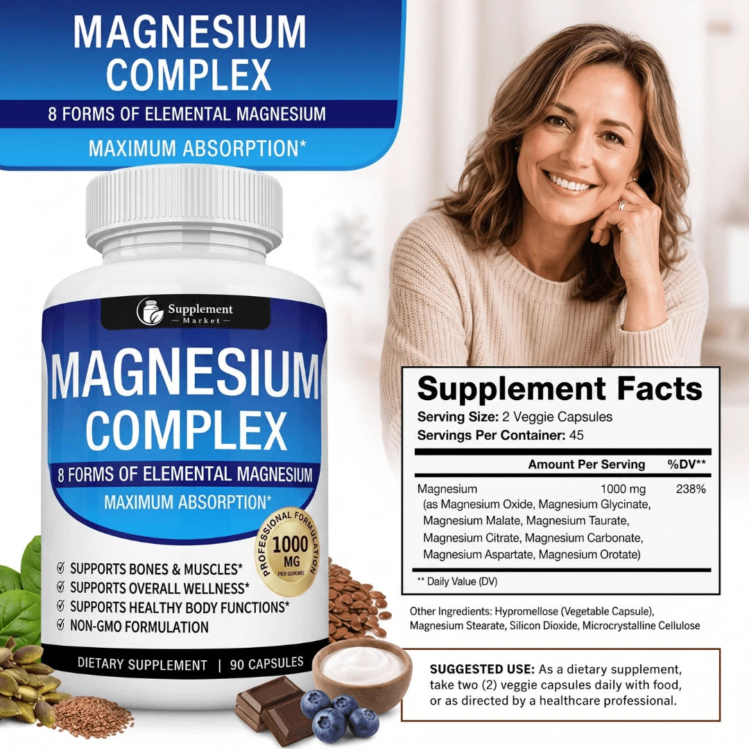 Magnesium Complex 8-in-1 1000mg – Sleep, Muscle Recovery & Energy