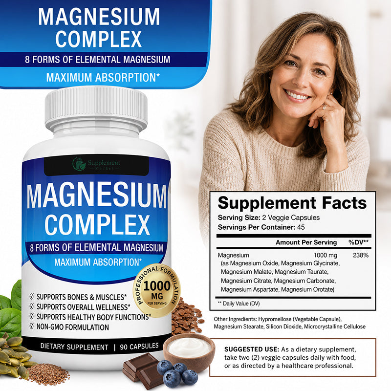 Magnesium Complex 8-in-1 1000mg – Sleep, Muscle Recovery & Energy Support