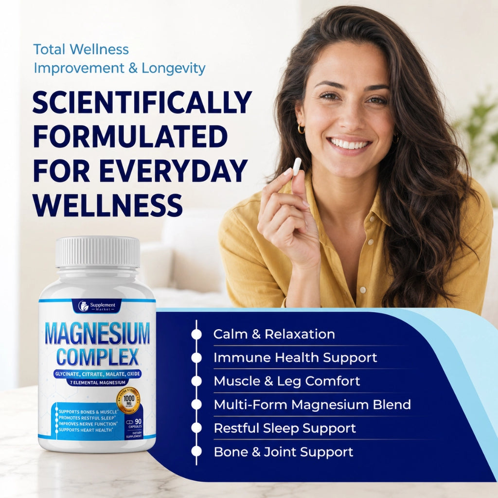 Magnesium Complex 7-in-1 – 7 Forms of Magnesium, High Absorption Capsules