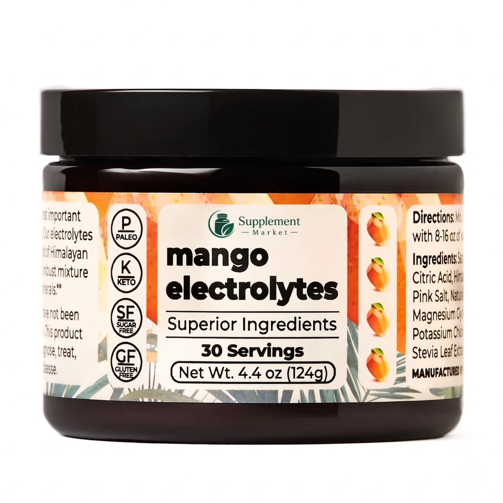 Mango Electrolytes Powder – Sugar Free Electrolytes with Himalayan Pink Salt for Daily Hydration