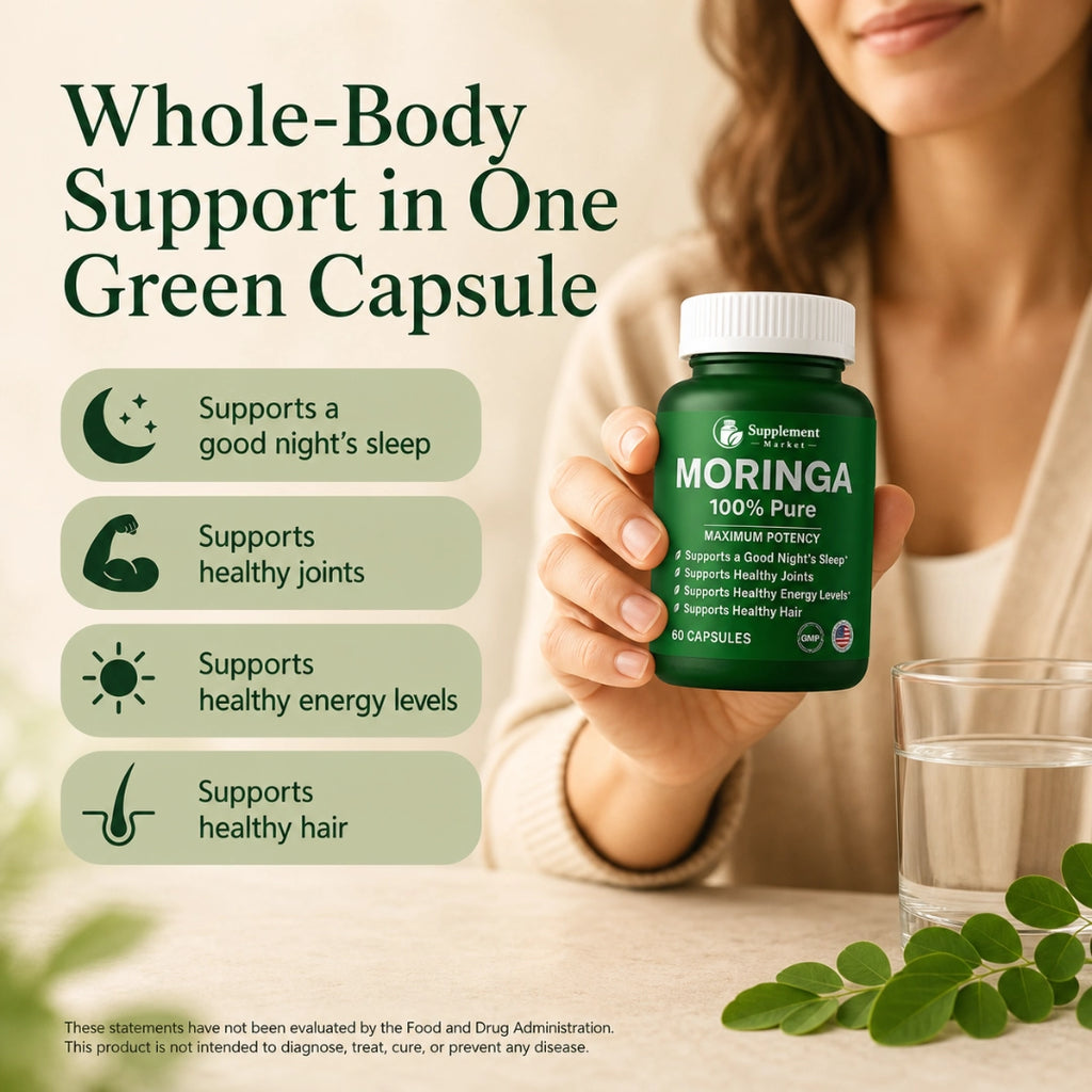 Moringa Leaf Powder Capsules – Antioxidant, Energy & Daily Vitality Support