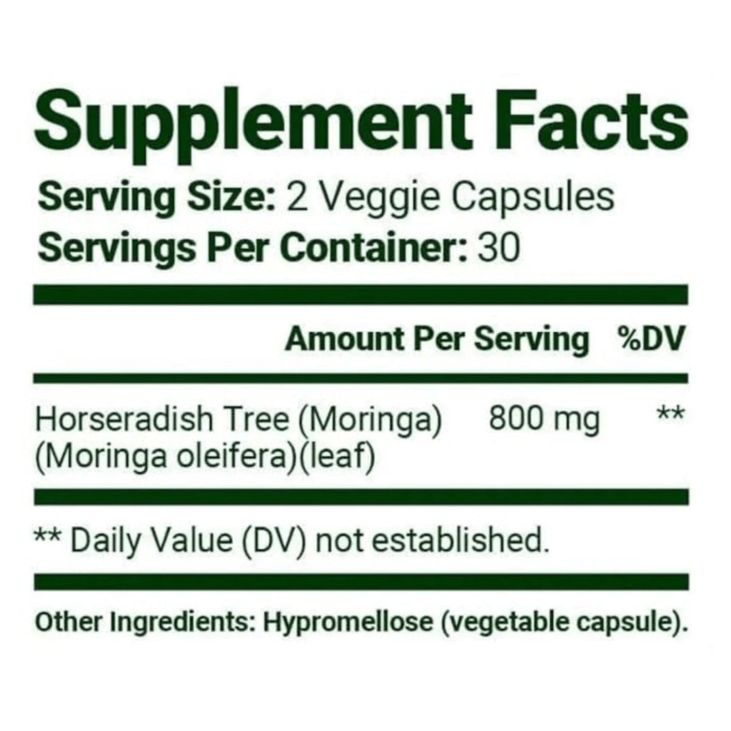 Moringa Leaf Powder Capsules – Antioxidant, Energy & Daily Vitality Support