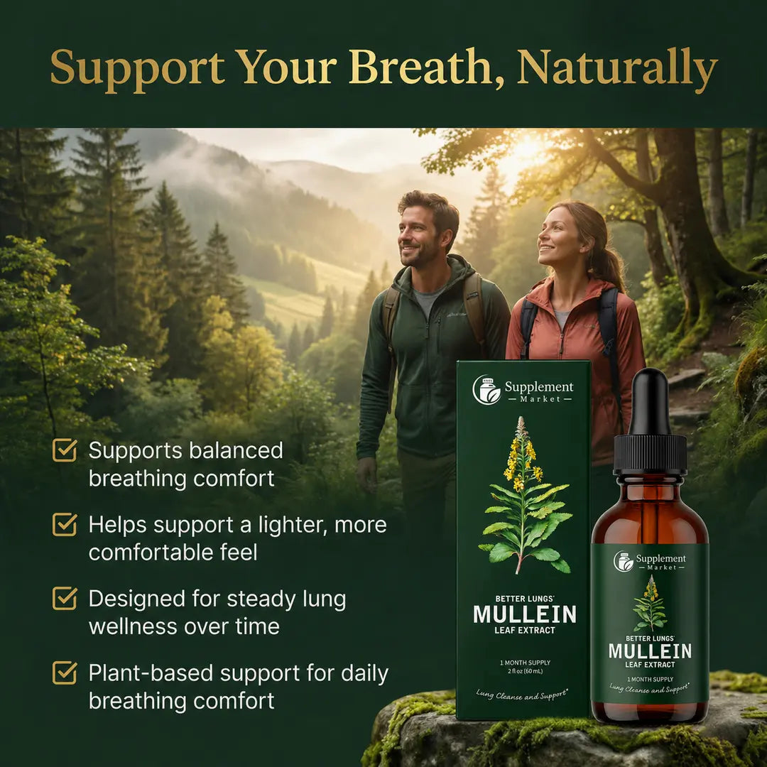Mullein Liquid Drops with Chlorophyll – Support Clear Breathing, Lung Health & Respiratory Wellness
