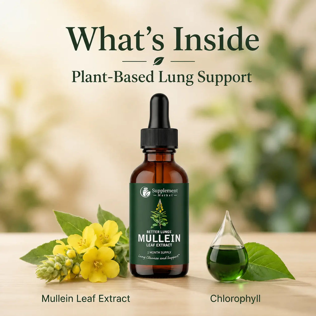 Mullein Liquid Drops with Chlorophyll – Support Clear Breathing, Lung Health & Respiratory Wellness