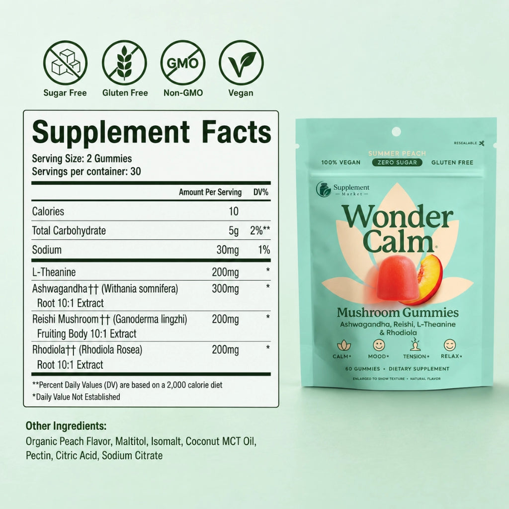 Wonder Calm Mushroom Gummies – Stress, Mood & Focus Support