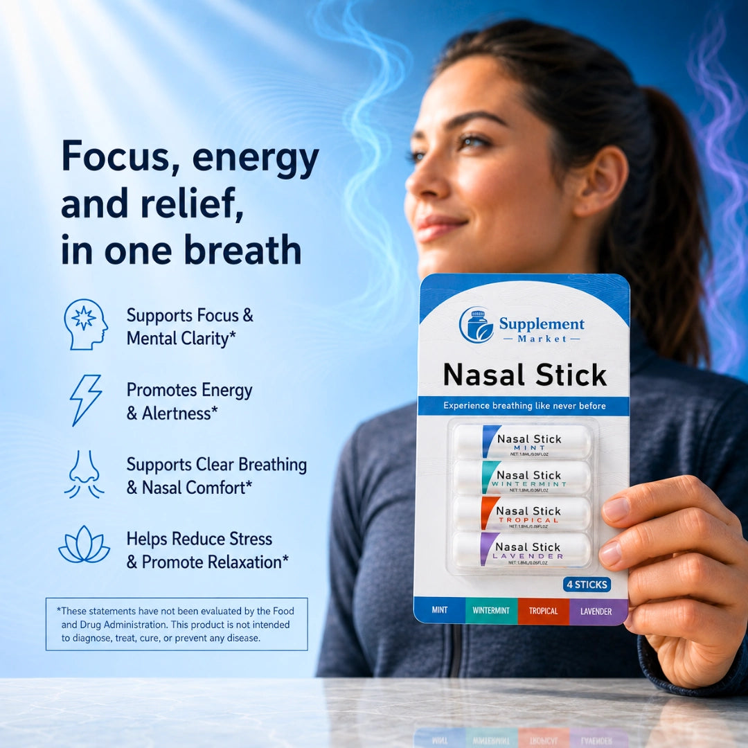 Nasal Sticks 4-Pack - Essential Oil Inhaler Sinus Relief & Focus Booster