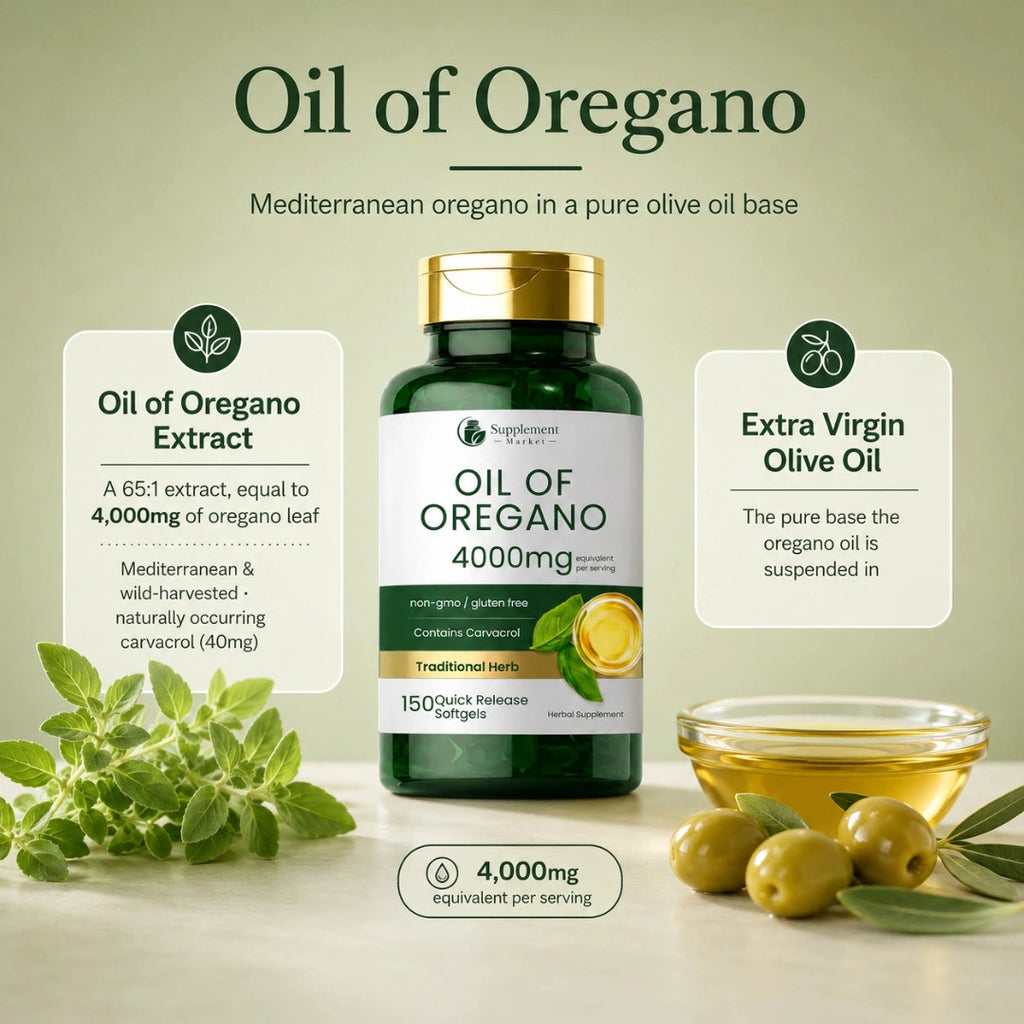 Oregano Oil 4000 mg – Antioxidant & Immune Support Softgels