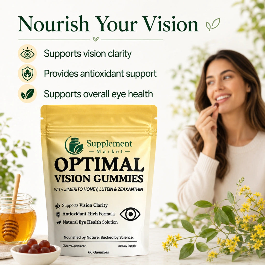 Optimal Vision Gummies – Eye Health Supplement with Lutein & Zeaxanthin for Vision Support