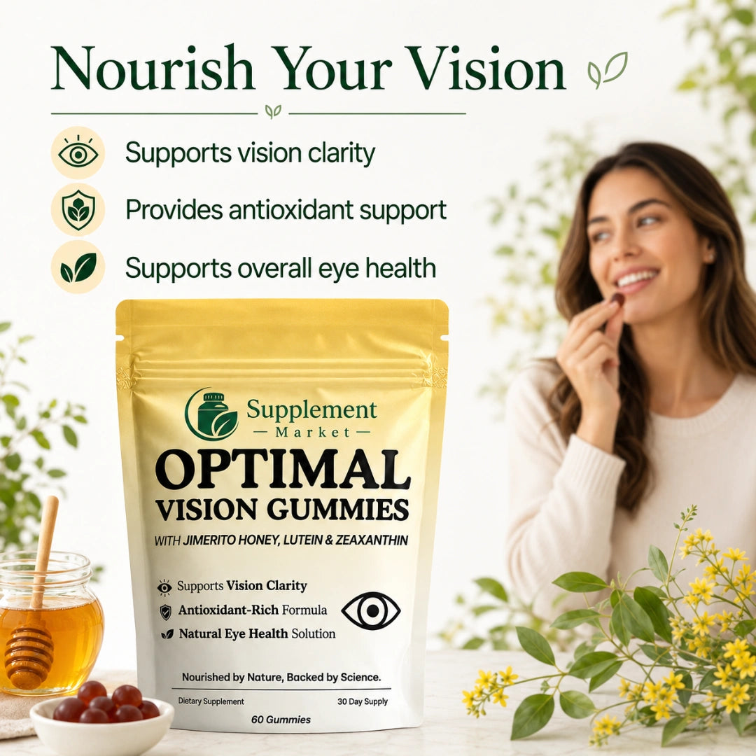 Optimal Vision Gummies – Eye Health Supplement with Lutein & Zeaxanthin for Vision Support
