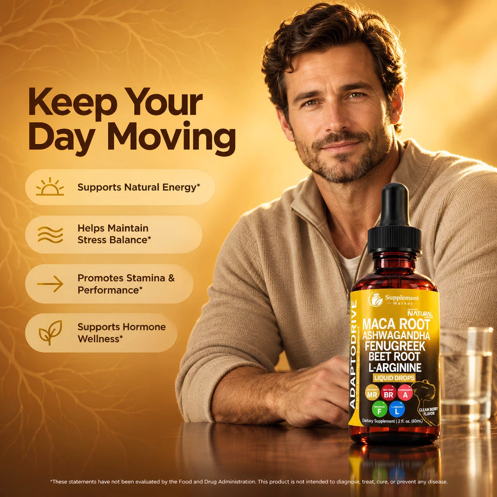 Organic Maca Root Liquid Drops with Ashwagandha & Beet Root – Energy & Stamina Support