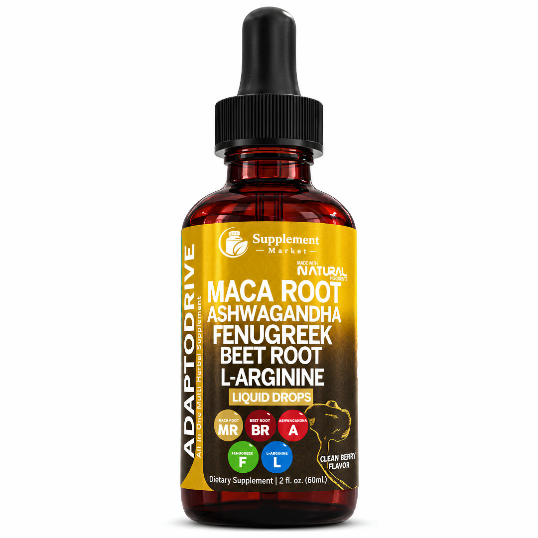 Organic Maca Root Liquid Drops with Ashwagandha & Beet Root – Energy & Stamina Support