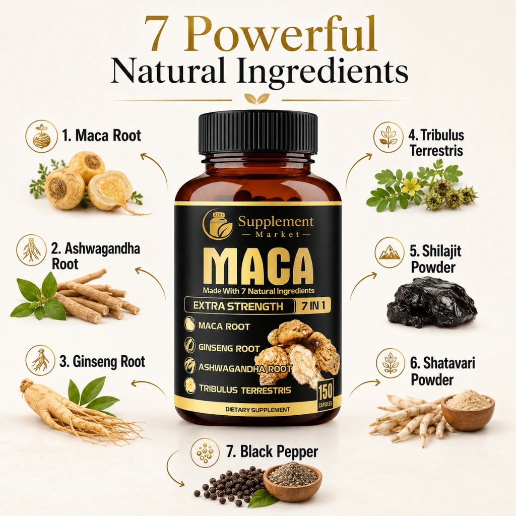 Premium 7 in 1 Maca Root for Energy, Stamina and Mood Balance