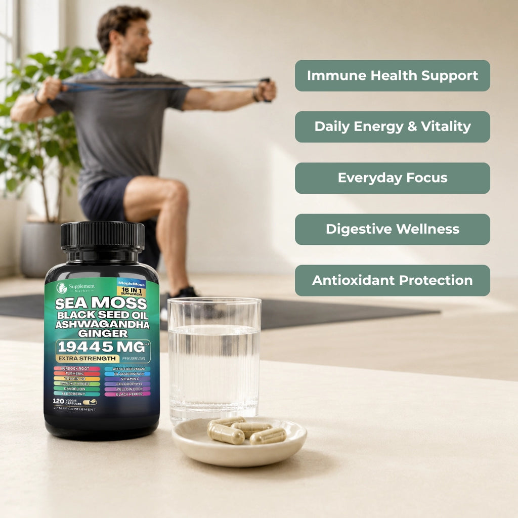 Sea Moss 16-in-1 Capsules – Immune, Energy, Digestion & Daily Vitality Support