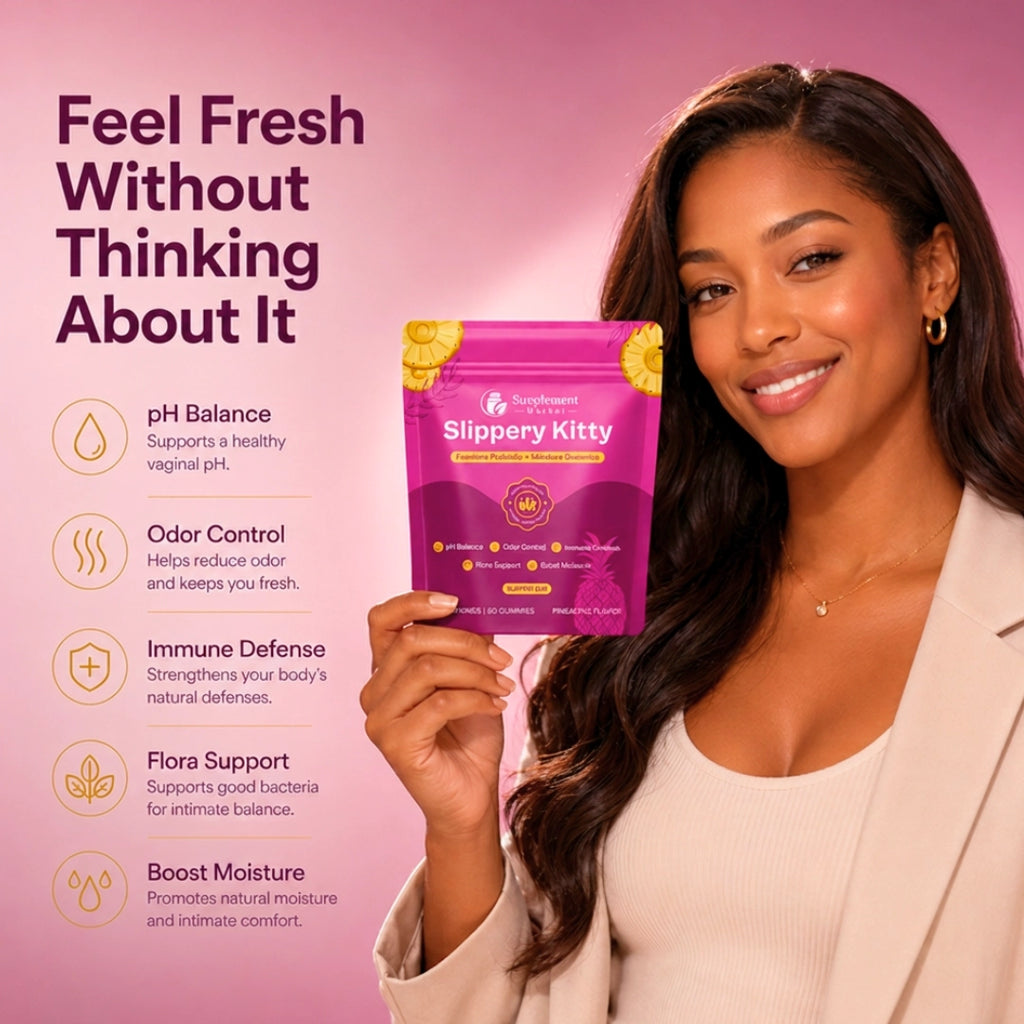 Slippery Kitty Feminine Probiotic + Moisture Gummies | pH Balance & Vaginal Health Support