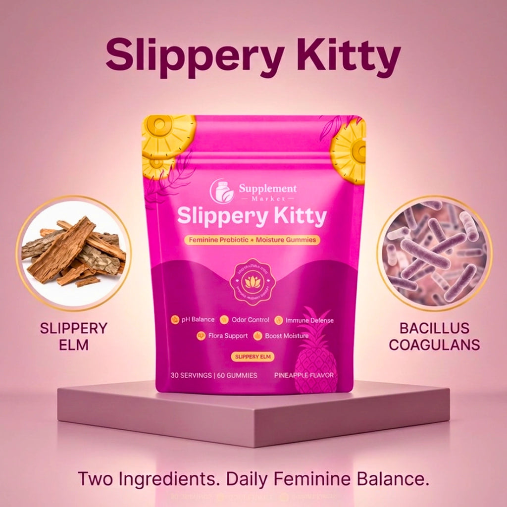 Slippery Kitty Feminine Probiotic + Moisture Gummies | pH Balance & Vaginal Health Support