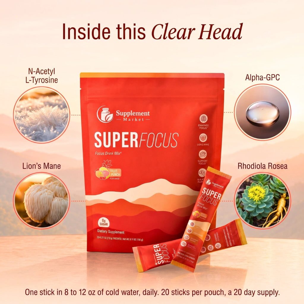 SuperFocus Drink Mix – Focus & Clarity with Lion’s Mane & Alpha GPC