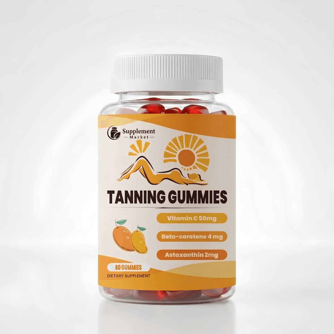 Tanning Gummies – Sunless Tanning Supplement with Astaxanthin, Beta-Carotene & Vitamin C for Skin Health