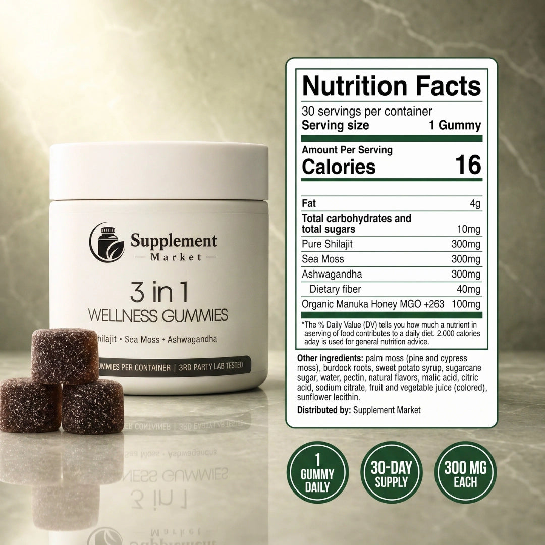 3-in-1 Wellness Gummies – Energy, Vitality & Focus Support