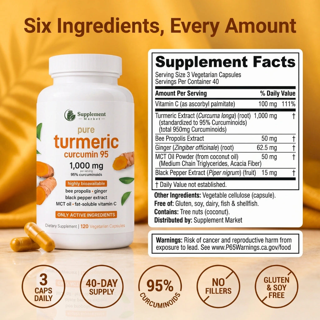 Turmeric Curcumin Herbal Complex Black Pepper & MCT Oil – 120 Capsules