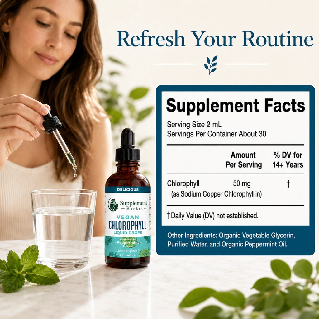 Vegan Chlorophyll Liquid Drops – Chlorophyll Liquid Supplement | Mulberry-Derived for Daily Wellness