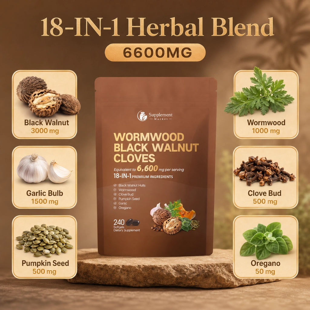 Wormwood Black Walnut Cloves Capsules - Energy & Metabolism Boost