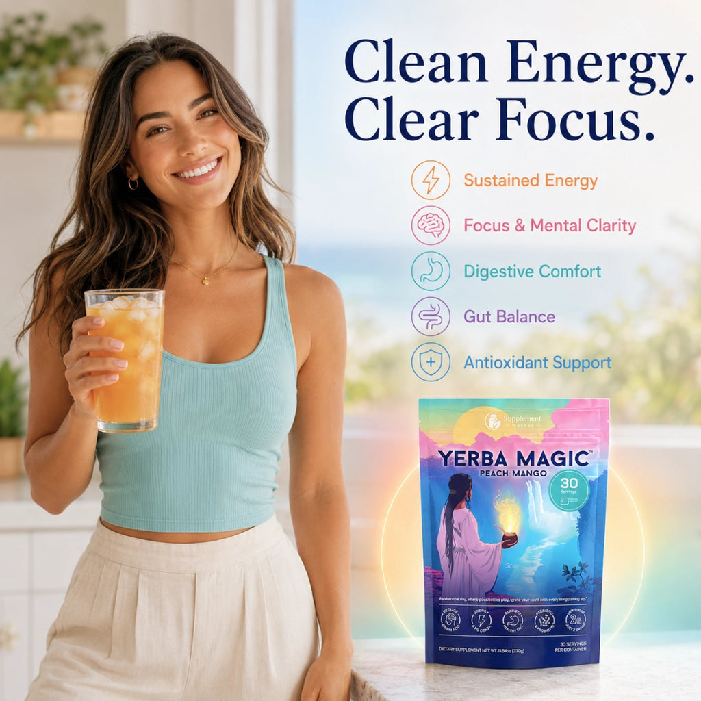 Yerba Mate Tea Powder – Peach Mango | Natural Energy & Focus Drink