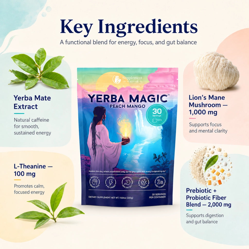 Yerba Mate Tea Powder – Peach Mango | Natural Energy & Focus Drink